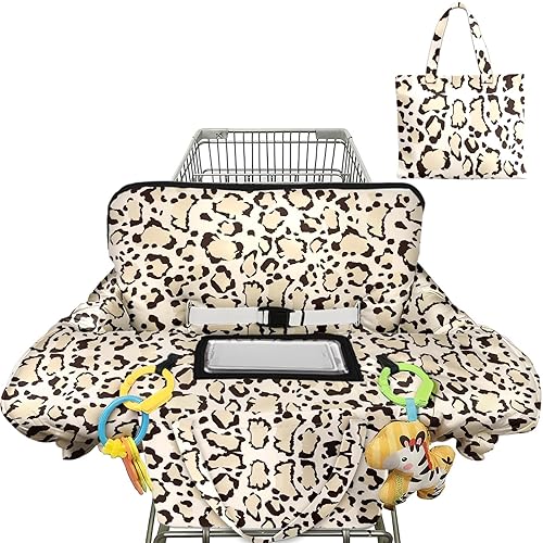 Funda para carrito de compras para bebé 2 en 1 Funda para silla alta con arnés de seguridad Multifuncional Patrón gris Fundas de carro para bebés