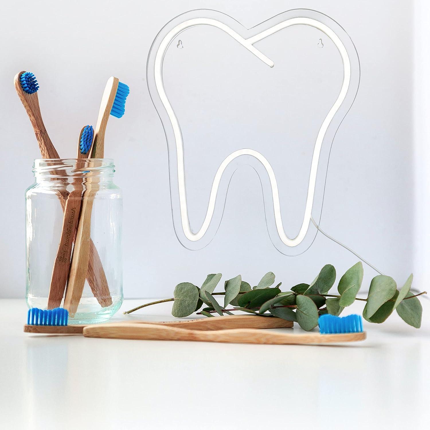 Tooth Neon Sign LED Teeth Sign for Dental Office Decor Wall Hanging Lights for Dentistry Wall Decor Business Sign Gift for Dentist, Dental Student Gift, Dentist Retirement Gift, Dentist Sign