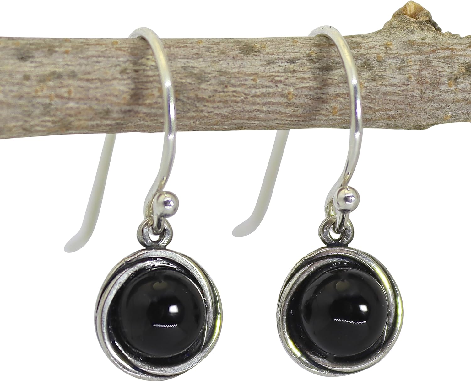 Stone sterling silver 925 dangle earrings, Natural stone earrings, Lightweight earrings