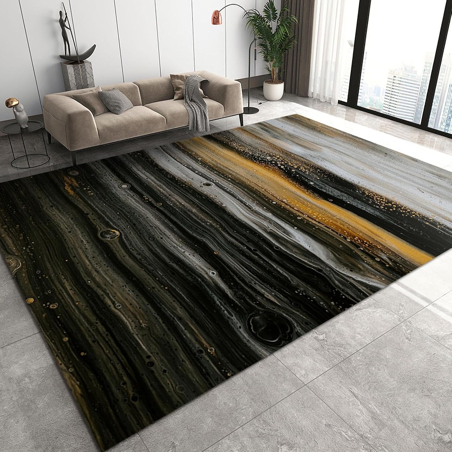 Rug, Non Slip Entrance Carpet Runner Abstract Geometric Texture With Stripeslaundry Room Runner Area Rug Kitchen Floor Carpet Runner Mat For Living Room Bedroom Dining Room 120 X 180 Cm / 47-2.46877