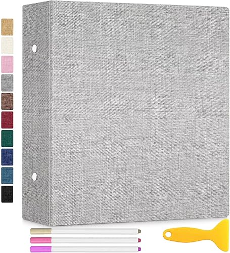 Álbum de fotos grande autoadhesivo de 40 páginas, álbumes de recortes de 3 anillos con capacidad para fotos de 8 x 10, 5 x 7, 4 x 6, libro de