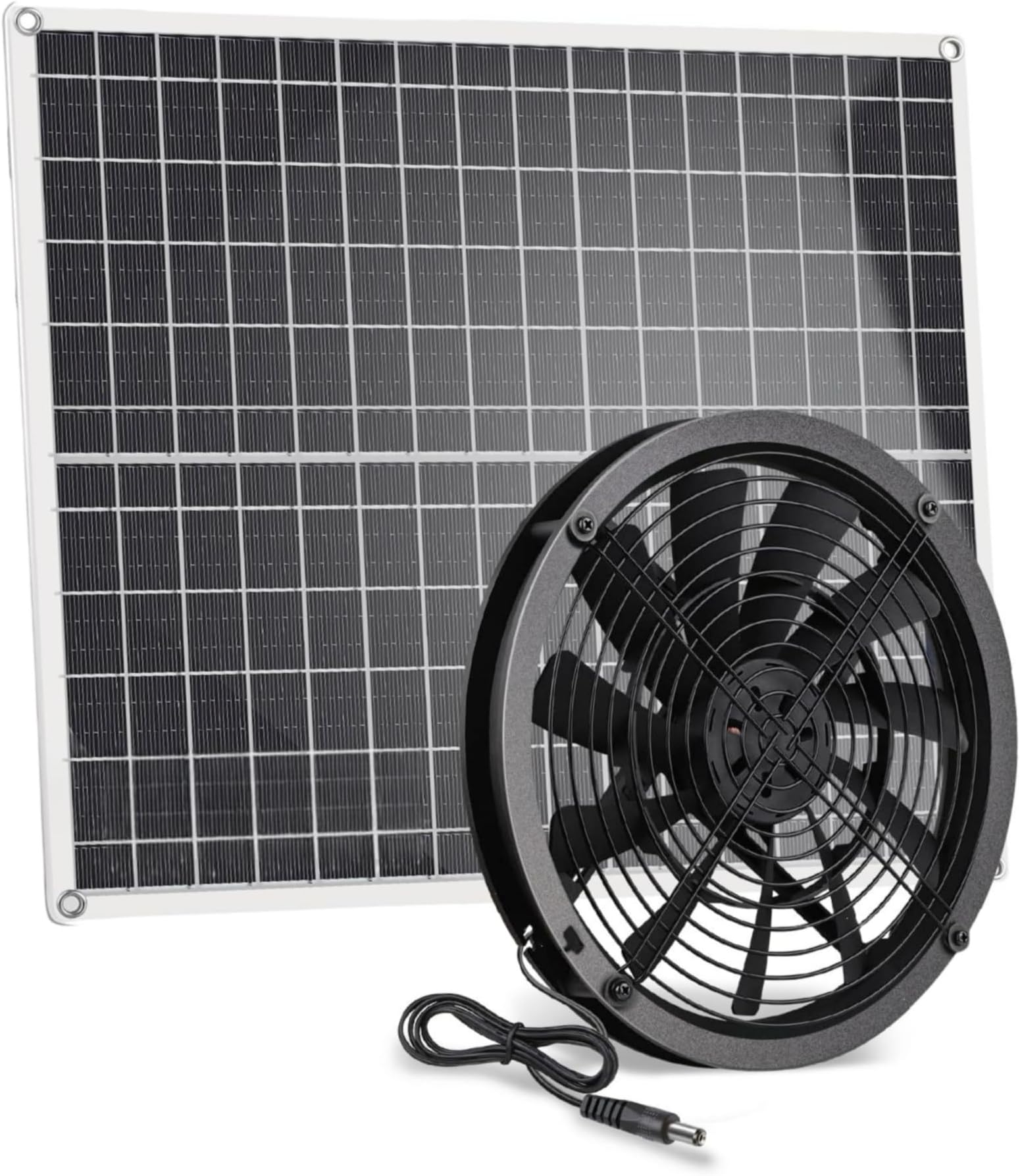 20W Solar Fan, 9.84 Inch Solar Powered Camping Fan with Solar Panel, IP65 Weatherproof Portable Solar Exhaust Fan for Outside Chicken Coop Greenhouse Home