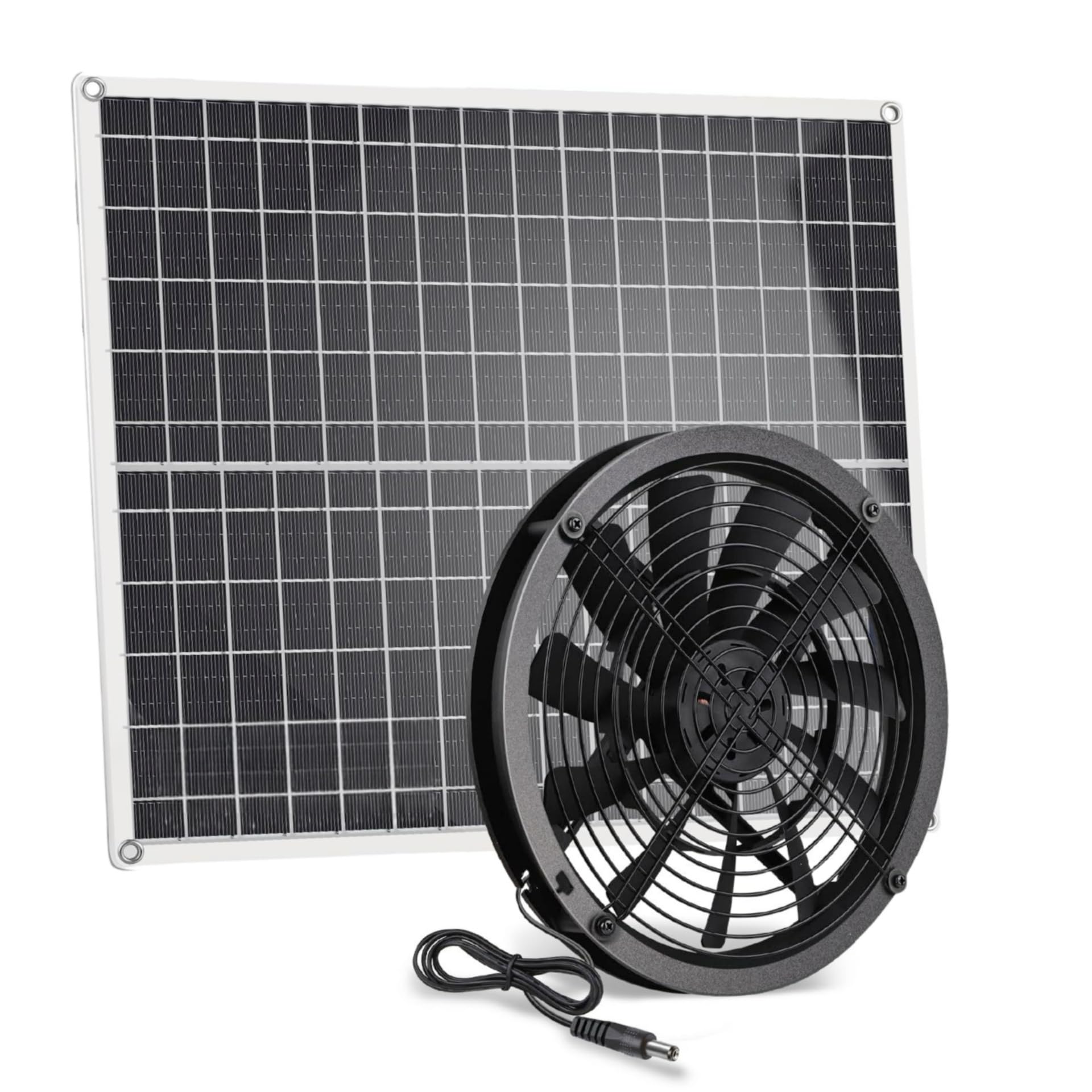 20W Solar Fan, 9.84 Inch Solar Powered Camping Fan with Solar Panel, IP65 Weatherproof Portable Solar Exhaust Fan for Outside Chicken Coop Greenhouse Home