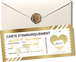Carte à Gratter Voyage Surprise-Billet Avion Personnalisable-Carte Embarquement-Ticket Voyage Personnalisé original-Annonce Voyage Surprise-Idée Cadeau-Saint-Valentin-Cadeau Femme,Homme,Couple