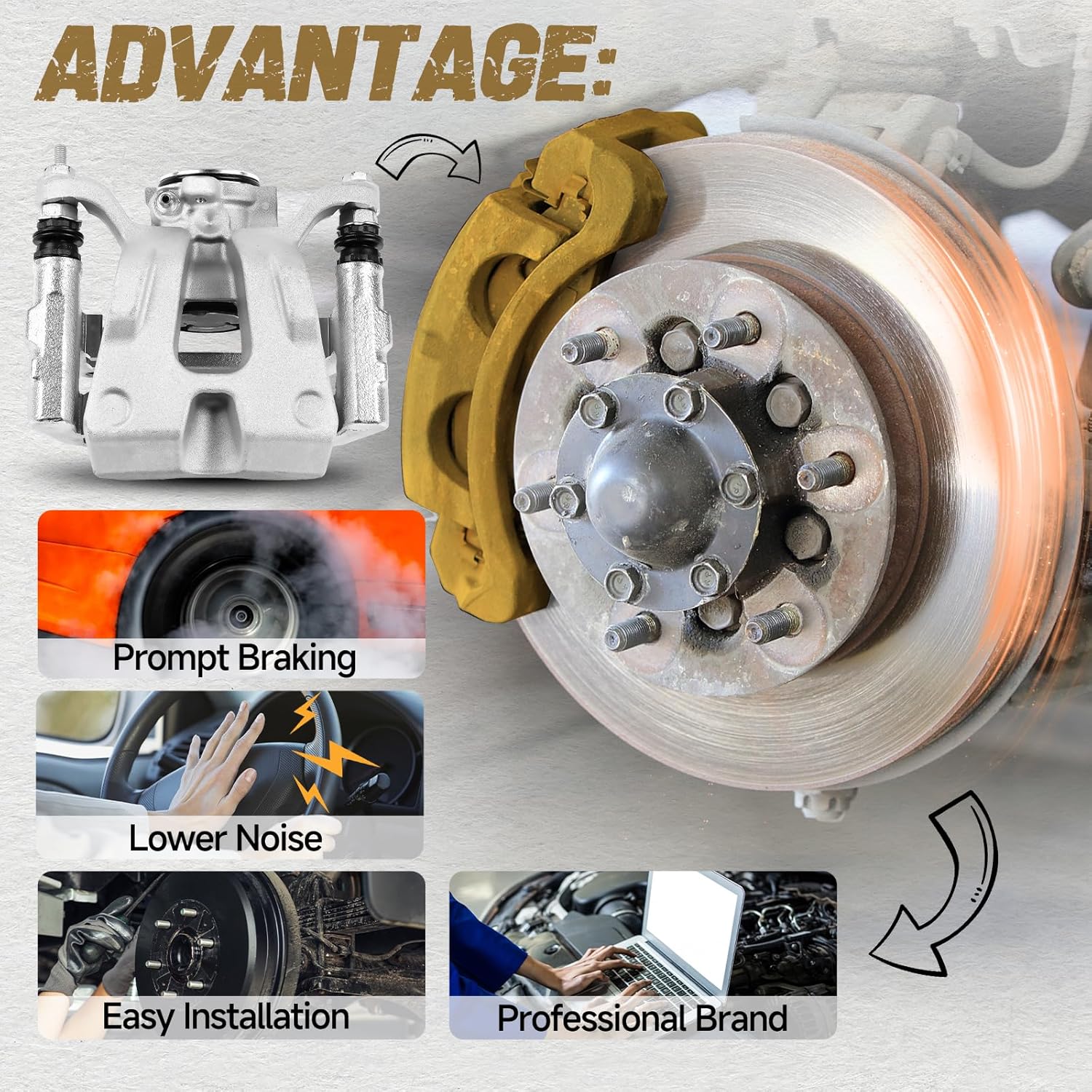 Rear Left Brake Caliper Fit For Jeep Cherokee 2014-2020 / Chrysler 200 2016-2017# 68225305AA;68225305AB