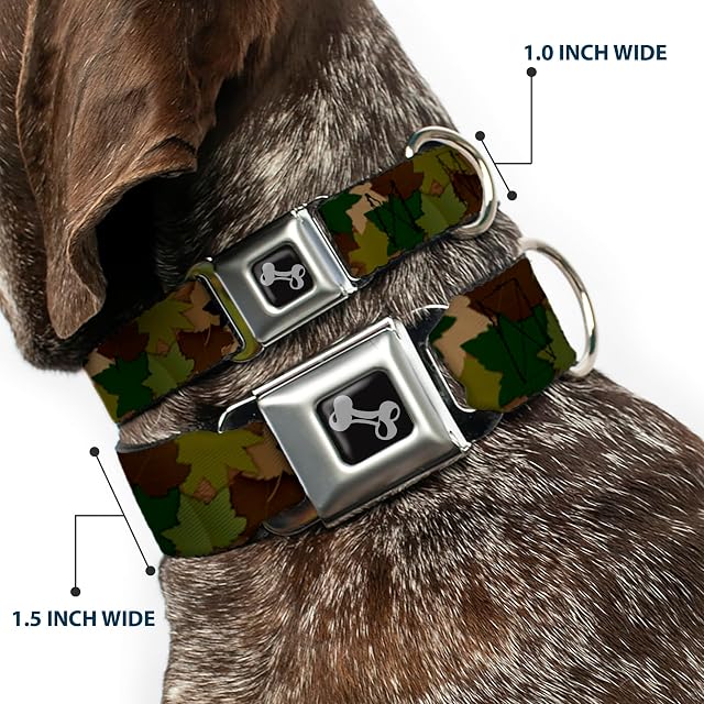 Foto 2 de 8 de Buckle Down Camuflaje Verde Collar de Perro Hueso, grande/15 - 26 "