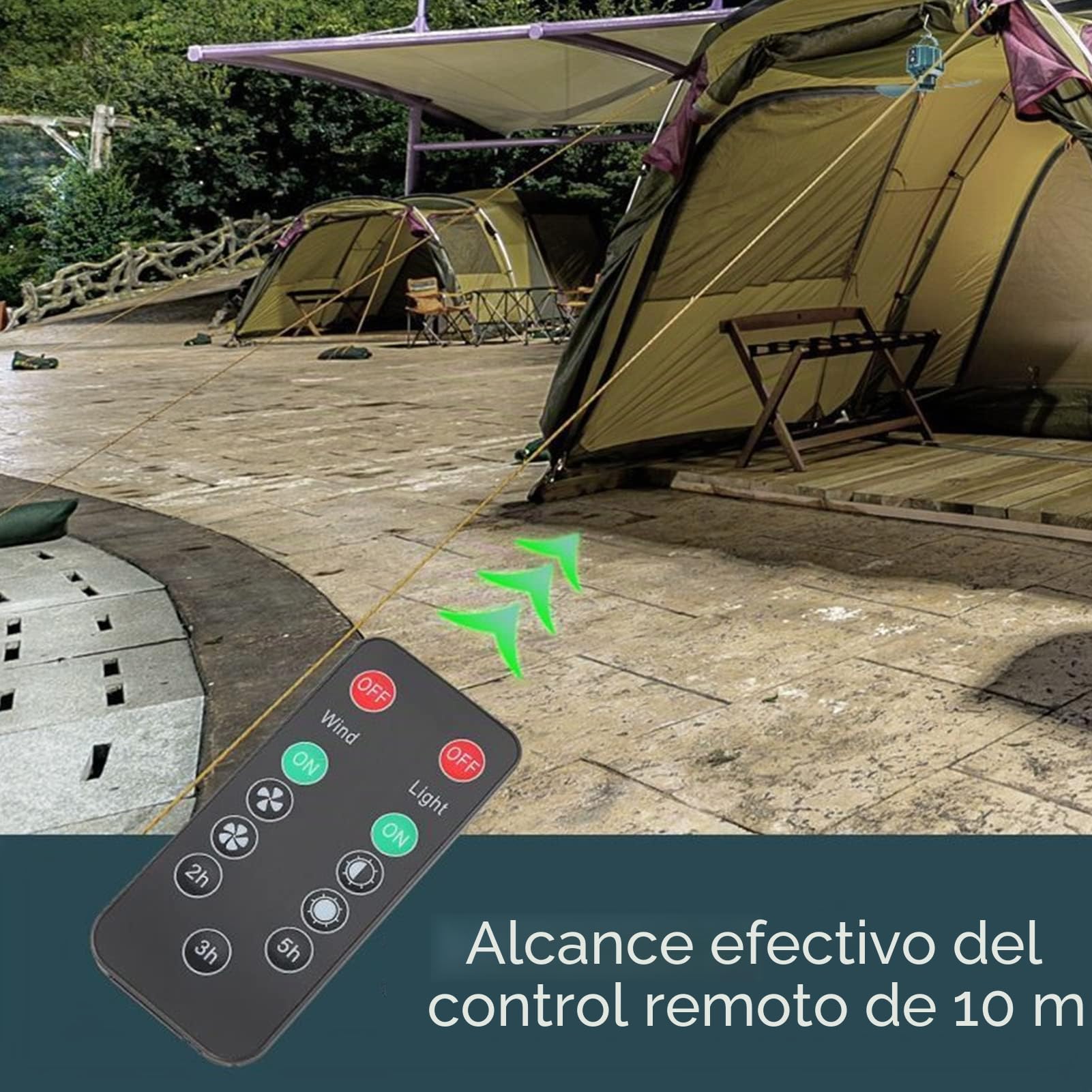 Ventilador de camping,Ventilador de techo portátil con luz LED y batería recargable USB de 10400 mAh,3 velocidades silencioso y control remoto,desmontable para pesca,viajes y actividades al aire libre
