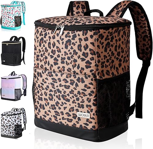 Miniatura 7 de Wolka Mochila enfriadora de 35 latas, mochila pequeña aislada a prueba de fugas, ligera, suave, impermeable, para playa, campamento, senderismo,