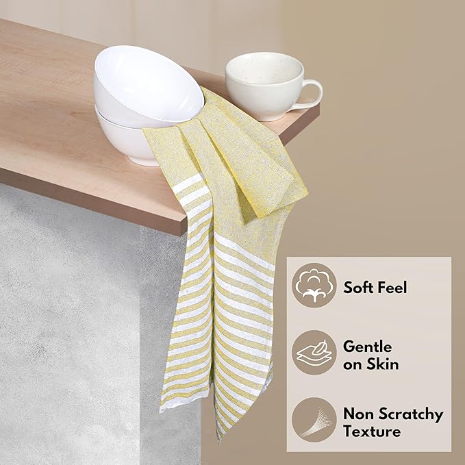 Servilletas de tela Lemon Yellow Stripe 4 pack 18x18 in algodón miniatura 3