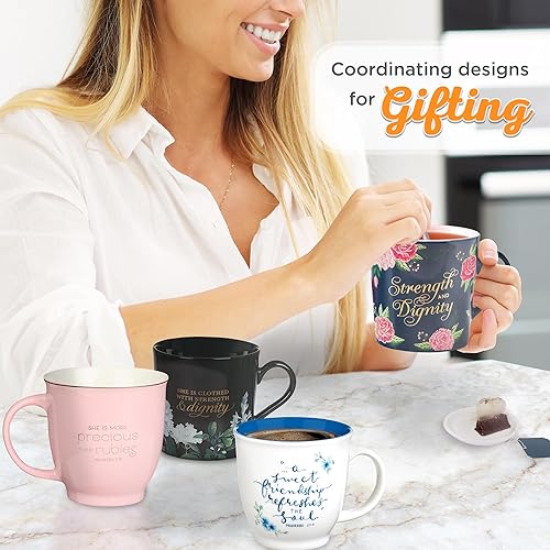 Miniatura 5 de Christian Art Gifts Taza de cerámica para café y té, grande, 14 onzas líquidas, versículo bíblico alentador para madres I Love You Mom  Prov. 315