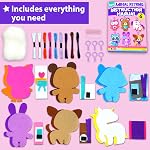 KRAFUN Unicorn Keyring Sewing Kit for Kids Age 7+ | 6 Dolls | Plush keyring dolls: bear, dog, rabbit, raccoon, owl & unicorn. Felt & instructions included