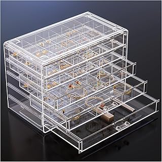 ProCase Acrylic Earrings Holder Organizer Box, Large Clear Earring Jewel...