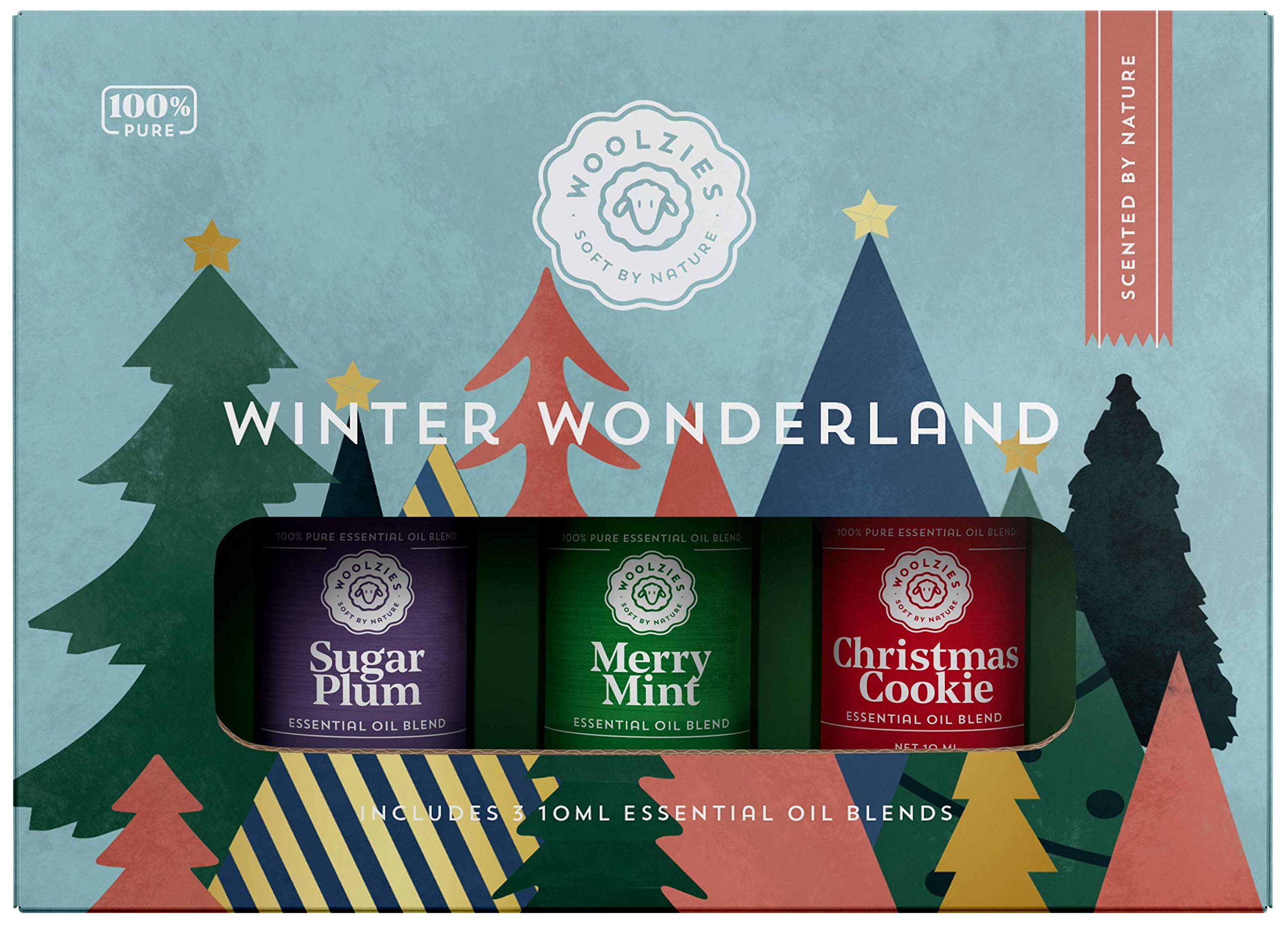 Woolzies Winter Wonderland Holiday Essential Oil Set of 3 | Includes Christmas Cookie, Sugar Plum & Merry Mint 10ML