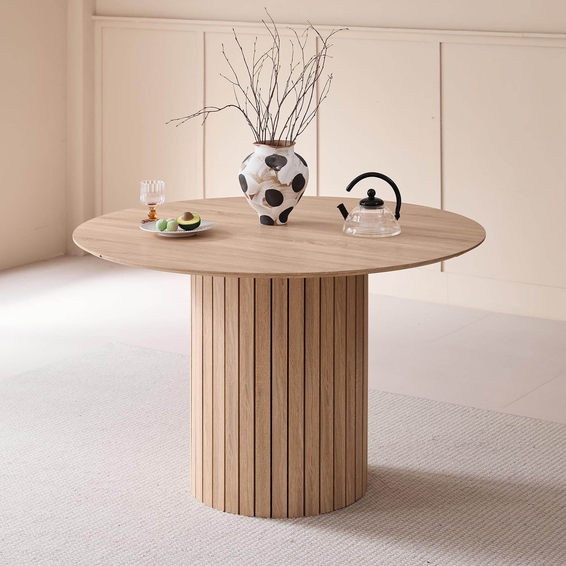 GrandCA HOME Table à Manger Rectangulaire, Table De Cuisine Moderne De 180 Cm, Grand Bureau En MDF Avec Pieds En Métal, Pour Salle à Manger, Salon, Bureau (Travertin Jaune