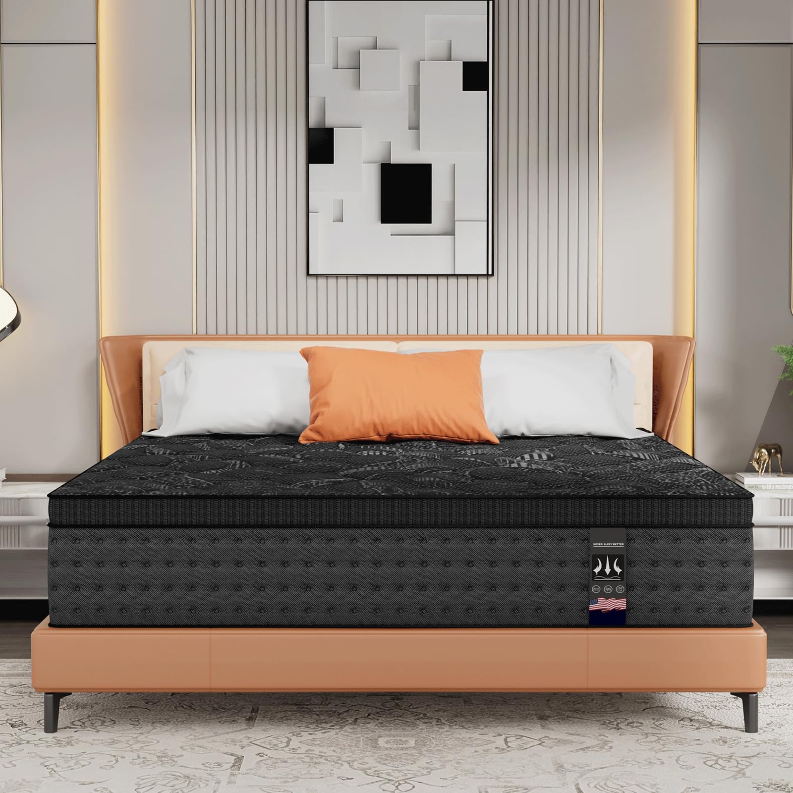 Twin Size Mattress, 12 Inch Twin Mattress Hybrid Medium Firm Colchones Twin