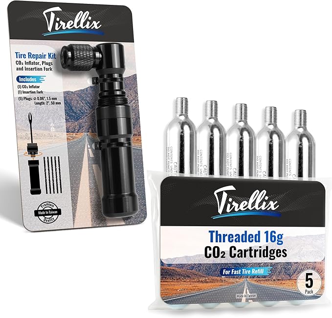 Tirellix Bike CO2 Inflator Kit Combo Bicycle Tubeless