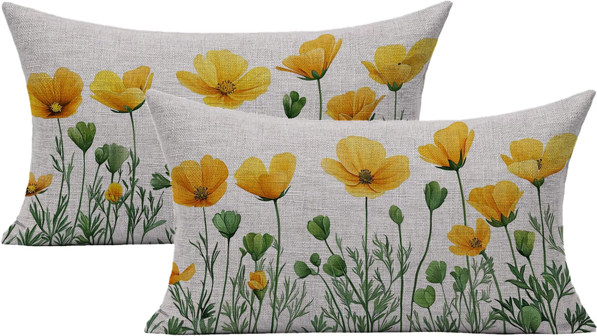 Housse coussin imperméable 40x80 anti-tache Lpfieonn pour salon de jardin