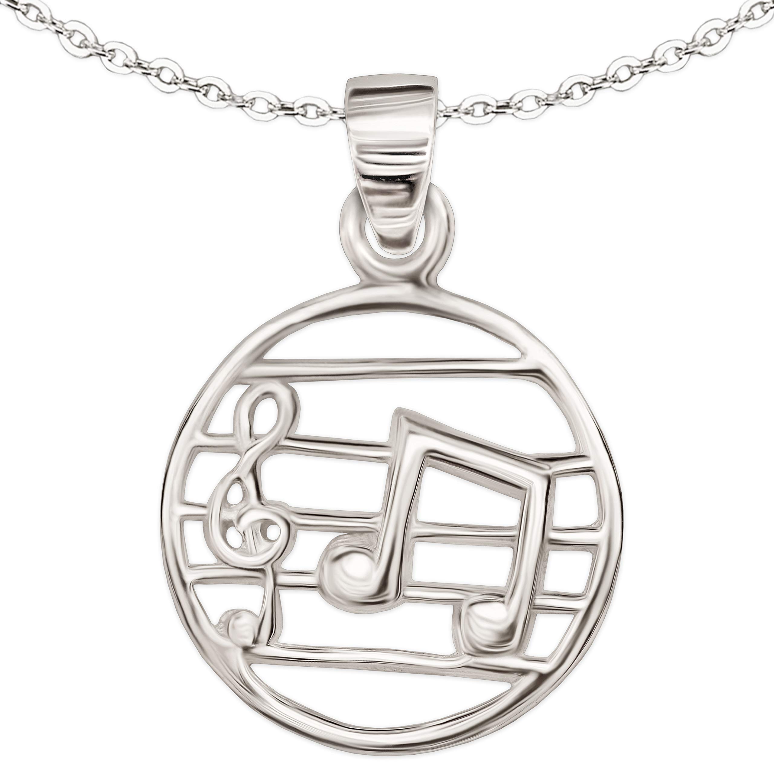 Ciondolo E Catena In Argento 925 Per Bambini – Chiave Di Violino E Note Musicali - 5