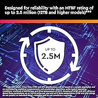 Vista 5 de Western Digital - Disco duro interno WD Purple Pro Surveillance de 14 TB, SATA 6 Gb/s, caché de 512 MB, 3.5 pulgadas, WD141PURP