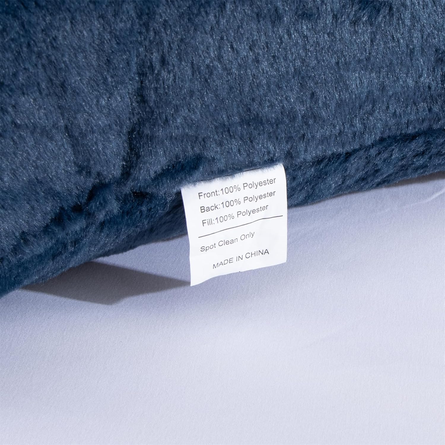 A Nice Night Faux Fur Reading Pillow Bed Wedge Large Adult Children Backrest with Arms Back Support for Sitting Up in Bed / Couch for Bedrest,Navy
