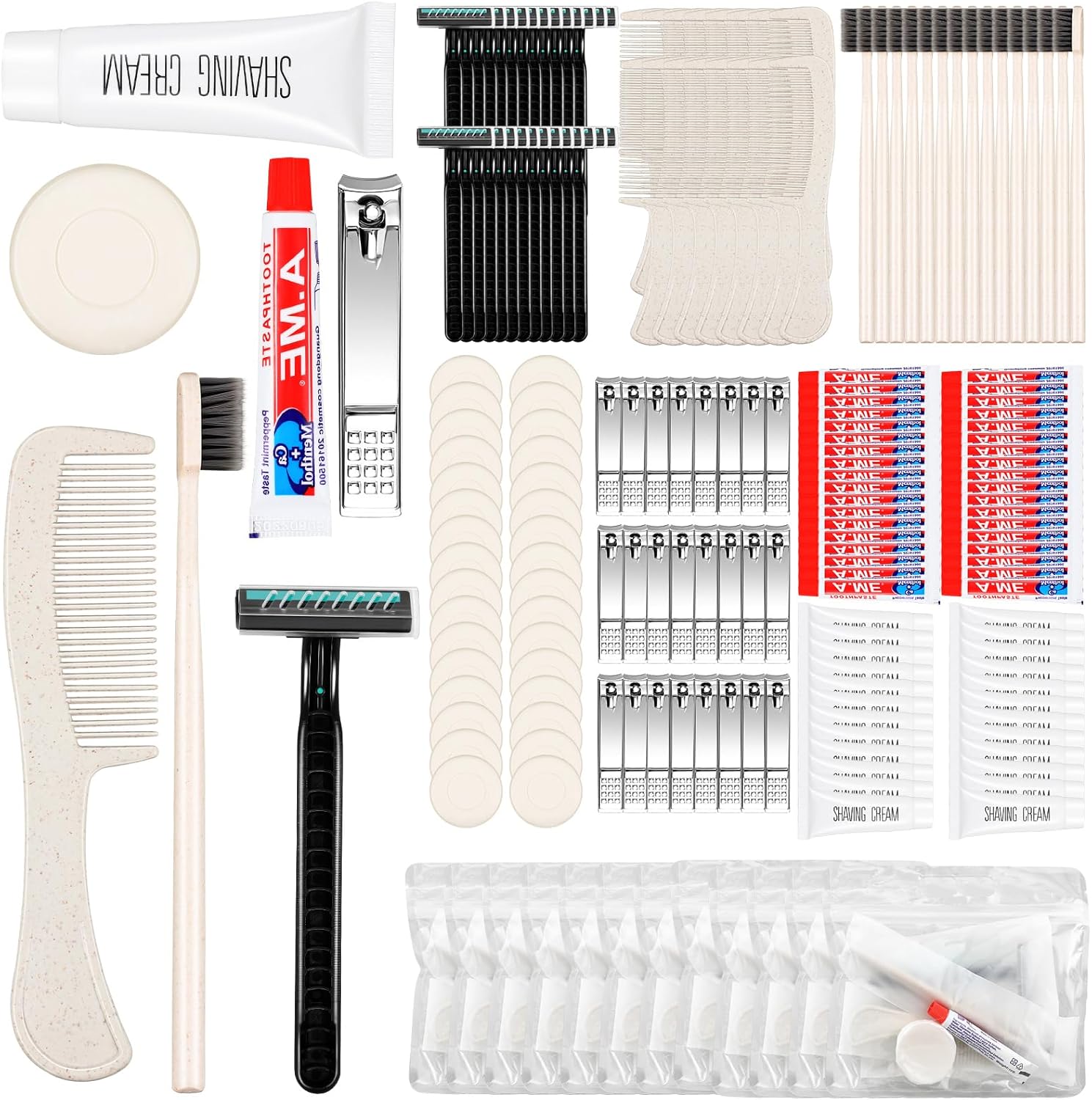 Panitay 50 Kits Travel Toiletry Kit Bulk Travel Hygiene Kit Disposable