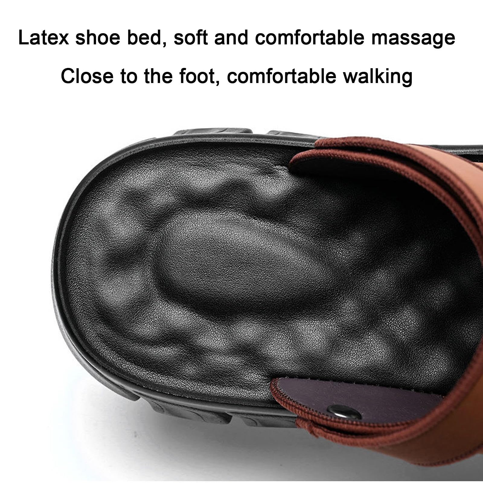 CHUIKUAJ Sandalias Casuales para Hombre, con Punta Abierta, para Jardín, de Verano, para Piscina, Playa y Exteriores,Black-40EU