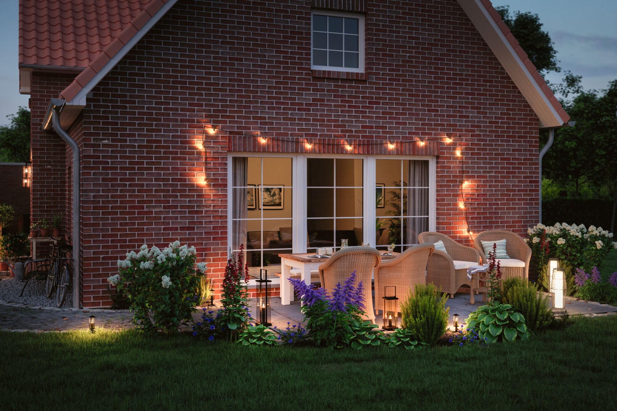 Paulmann 94317 luminaire d'extérieur LED Plug & Shine Outdoor Classic Lantern 56 cm 24 V IP44 E14 Anthracite luminaires d'extérieur éclairage de jardin 1900 K