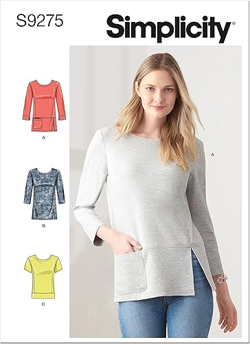 Simplicity Misses' - Paquete de punto con escote redondeado, código 9275, patrón de costura, tallas 8-16, color blanco