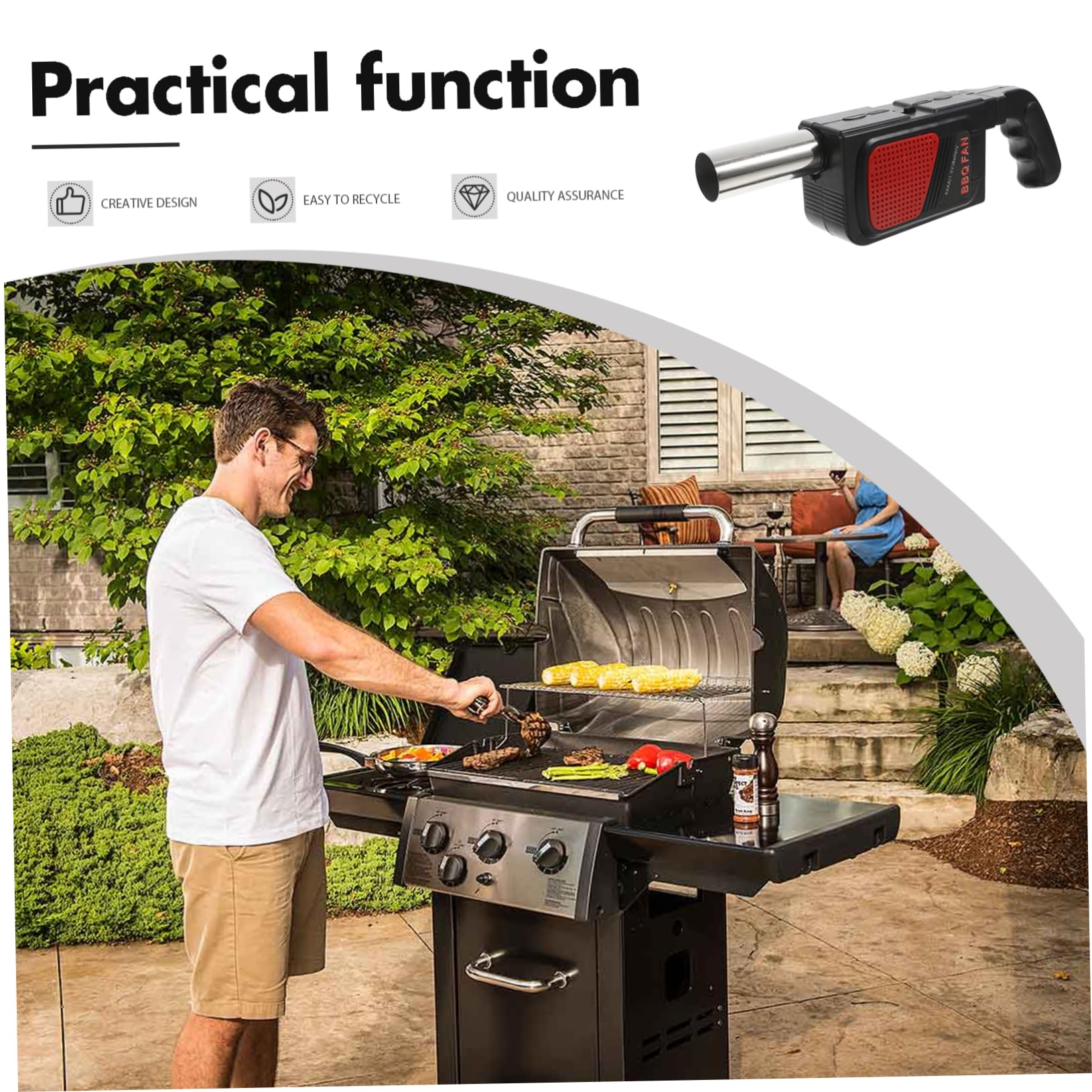2 Pezzi Soffiatore D'aria Per Barbecue Portatile Accendifuoco Per Barbecue All'aperto Compatto e Facile Da Usare Per Stufa