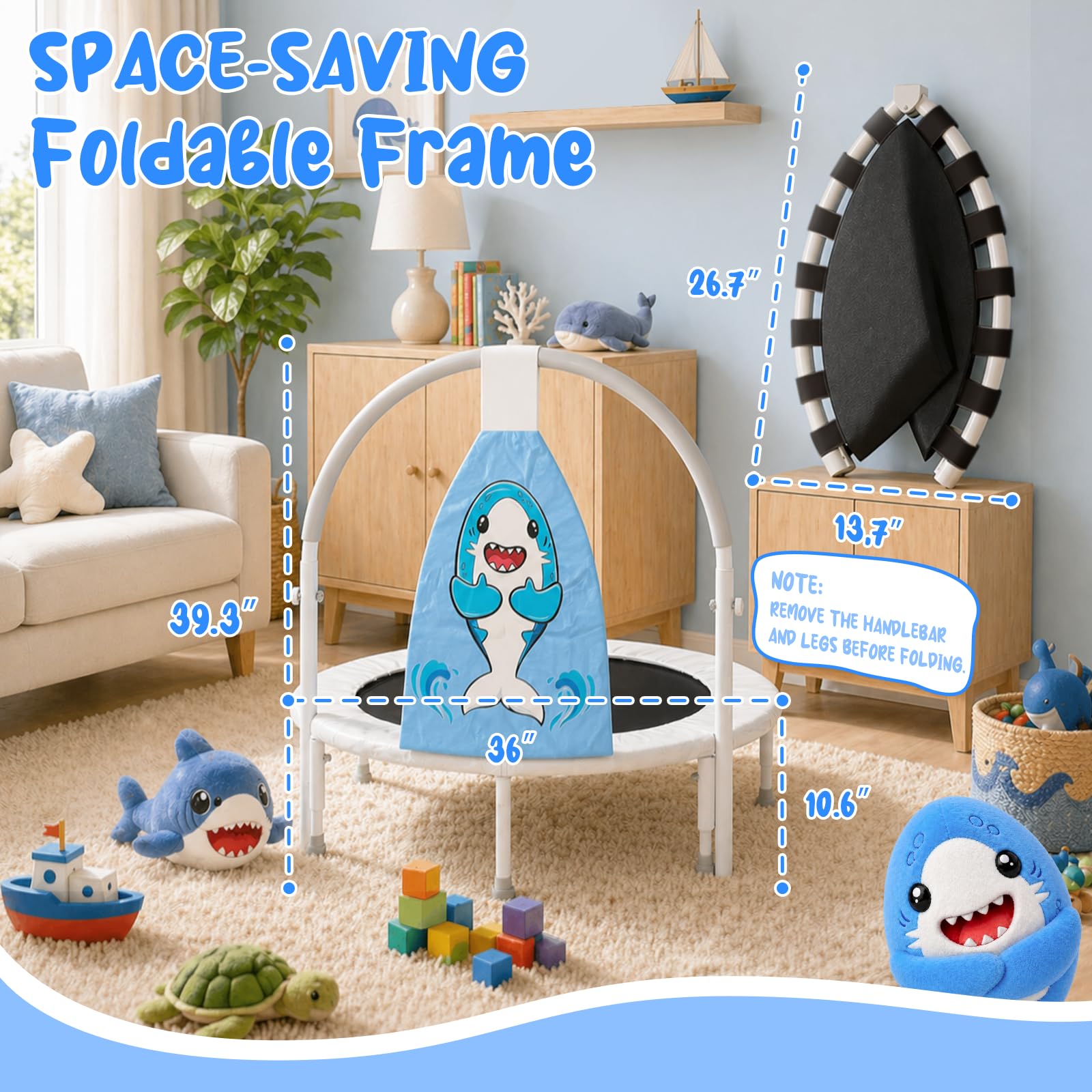 ZCMHAXJ Mini cama elástica plegable para niños pequeños