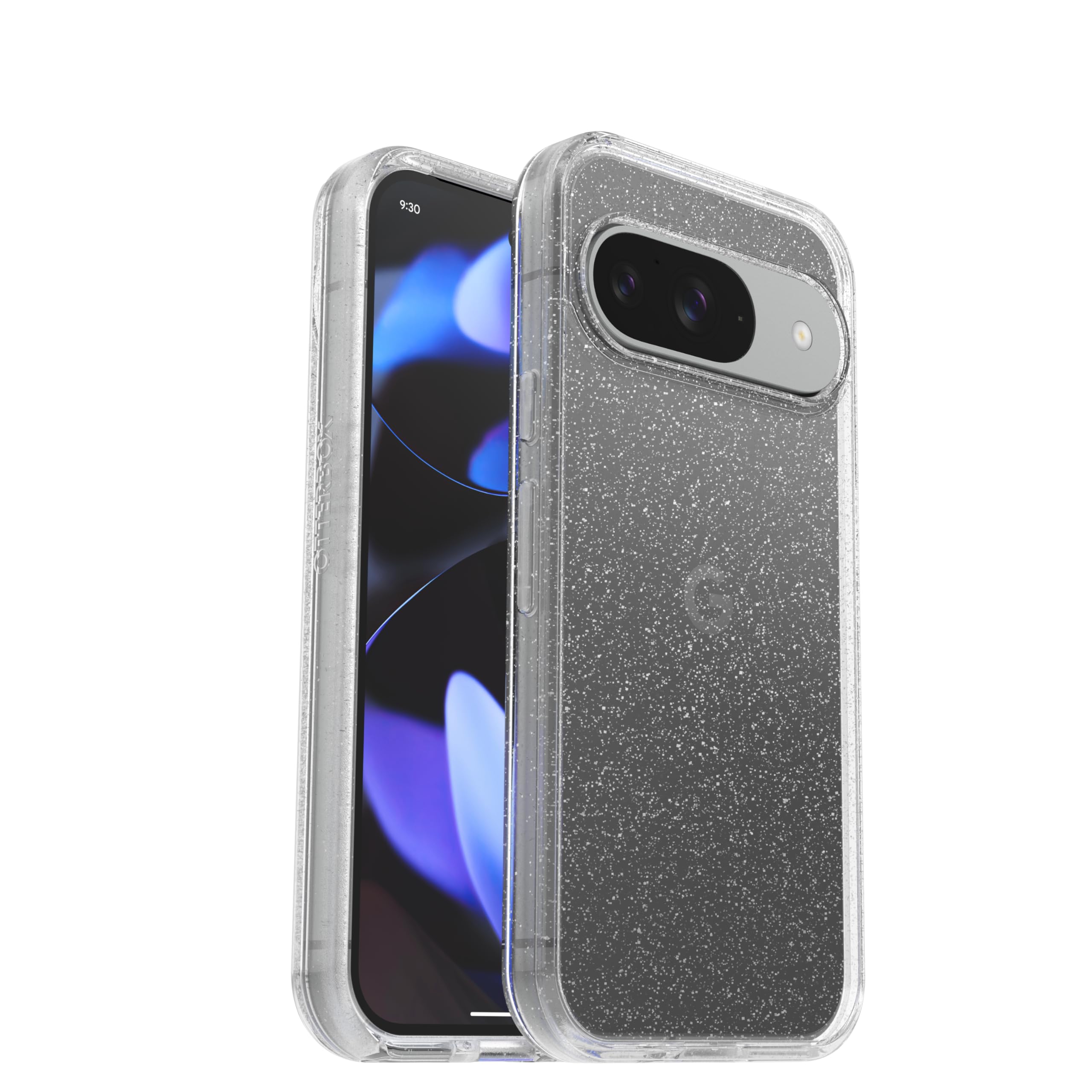 OtterBox Google Pixel 9 & 9 Pro Symmetry Series Clear Case - Stardust (Clear/Glitter), Ultra-Sleek, Wireless Charging Compatible, Raised Edges Protect Camera & Screen (Single Unit Ships in Polybag