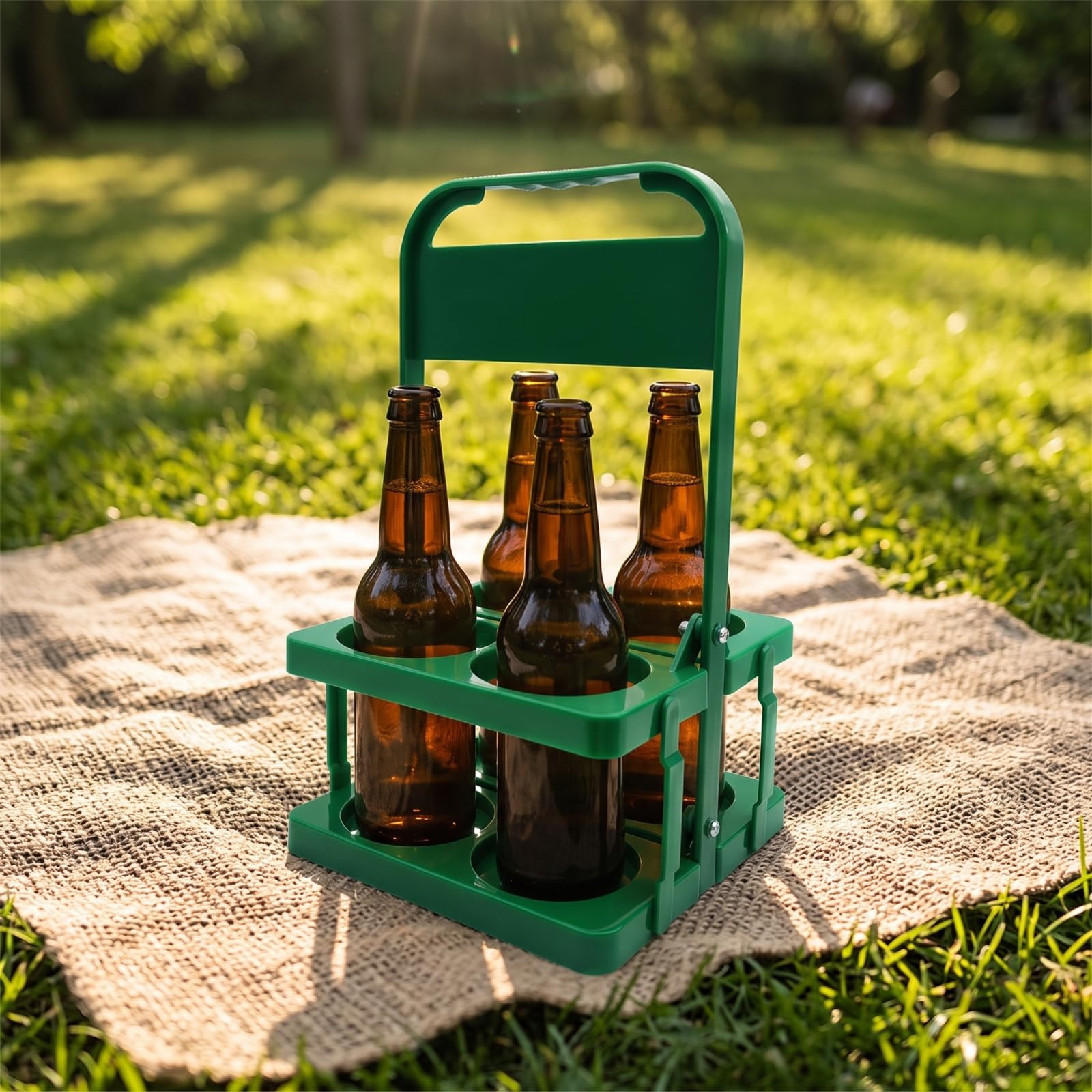 Porte-Bouteille avec Poignée, Style to 5, Bleu, Bleu | Léger, Porte-Bière Pliable, Compact, pour Pique-Nique, Camping, Bar