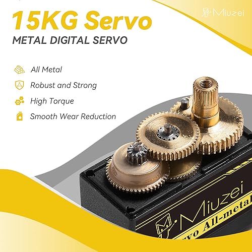 Miniatura 4 de Miuzei MG996R 1.94 oz Metal Gear Torque Servo Motor Digital para RC Helicóptero Coche Barco Robot (4 unidades)