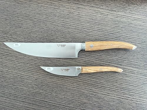 Miniatura 5 de Laguiole en Aubrac Cuisine Gourmet Acero inoxidable totalmente forjado fabricado en Francia Essential Juego de cuchillos de cocina de 2 piezas con