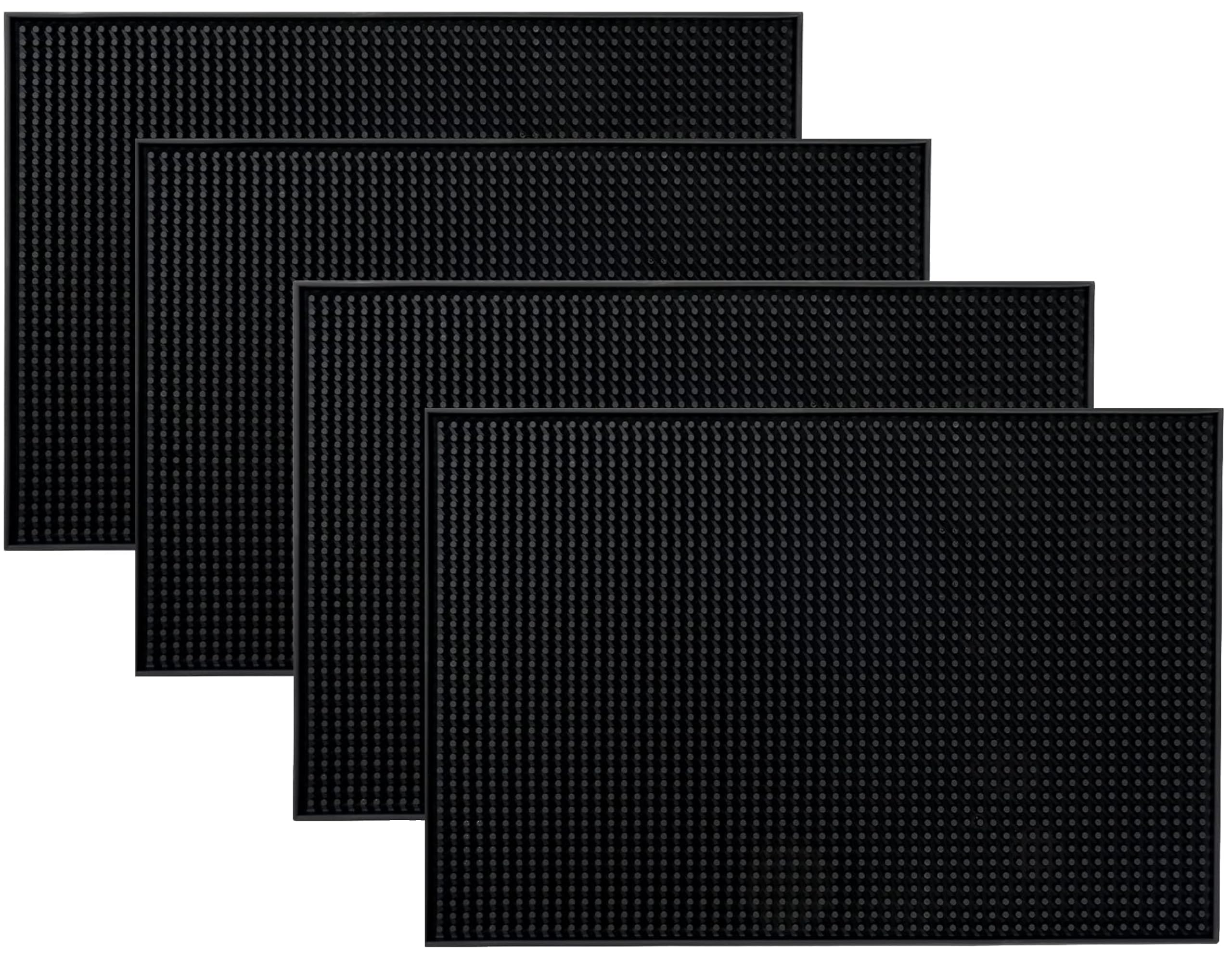 BURRDOFF (Set of 4) Premium Rubber Bar Mat 45x30cm Service Mat,Countertop Mat Barber Service Mat, Spill Mat, Rubber Mat (Black) (B08XXZ8D6W) Amazon Price History, Amazon Price Tracker