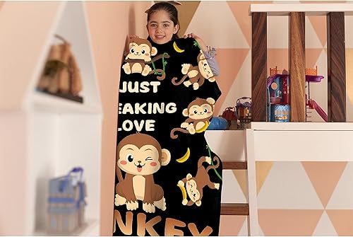 Miniatura 3 de Mantas personalizadas con nombre "I Just Freaking Love Monkey,ok Name", regalo personalizado para niñosniños, para sofá, cama, dormitorio, sala de