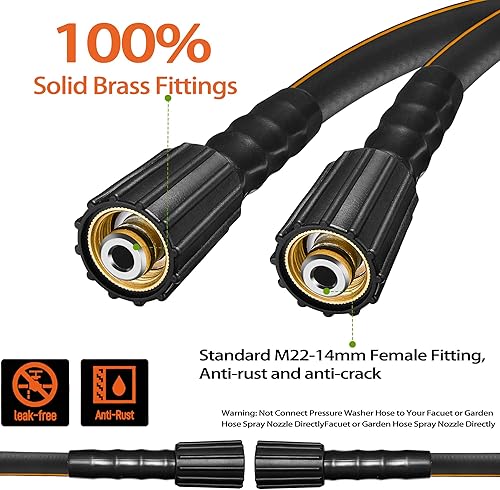 Miniatura 5 de Manguera de lavado a presión para lavadora eléctrica  Manguera de extensión de lavado a presión sin torceduras de 50 pies x 14 pulgadas  Manguera de