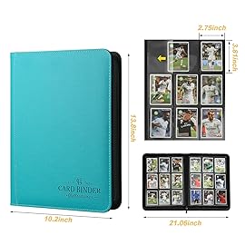 Foalgo 9 Pocket Card Binder, Premium Zip Trading Card Binder, 540 Double Sided Pocket PU Collection Binder, Collector Album, Card Folder for MTG, TCG, Sports Cards