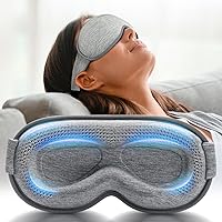 FACEMOON Weighted Blackout Sleep Mask for Women Men - 3D Contoured Eye Mask with Gentle Pressure for Travel, Meditation, Naps (Gray)