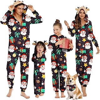 Christmas Pajamas for Family Matching Cute Long Sleeve Couples Soft Sleepwear One Piece Funny Christmas Pjs Sets