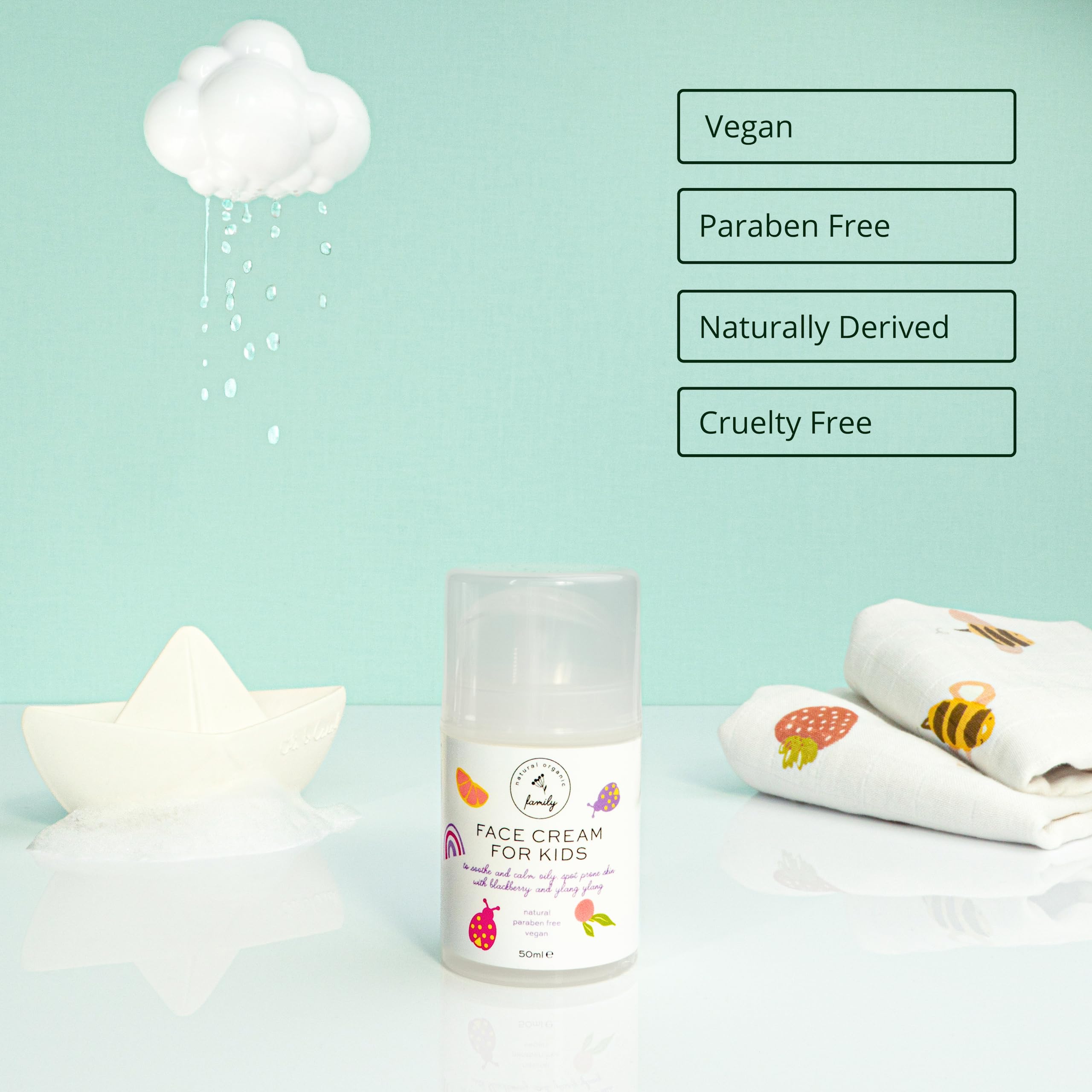 Gentle Face Cream Moisturizer for Kids and Preteens, Nourishing and Calming for All Skin Types, Natural ingredients - Image 3