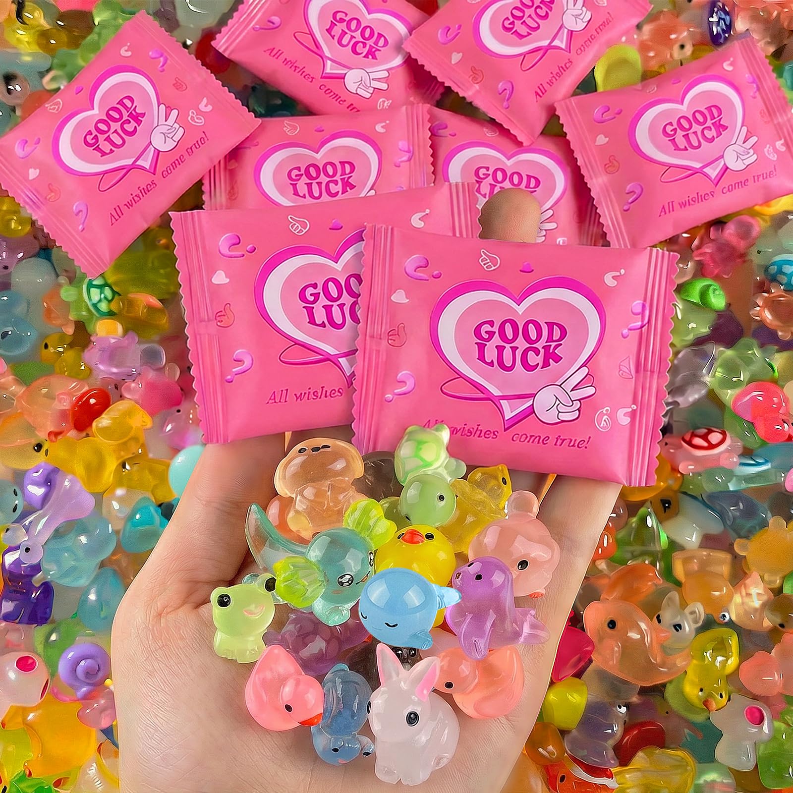 FEXIA 150Pcs Mini Resin Animals