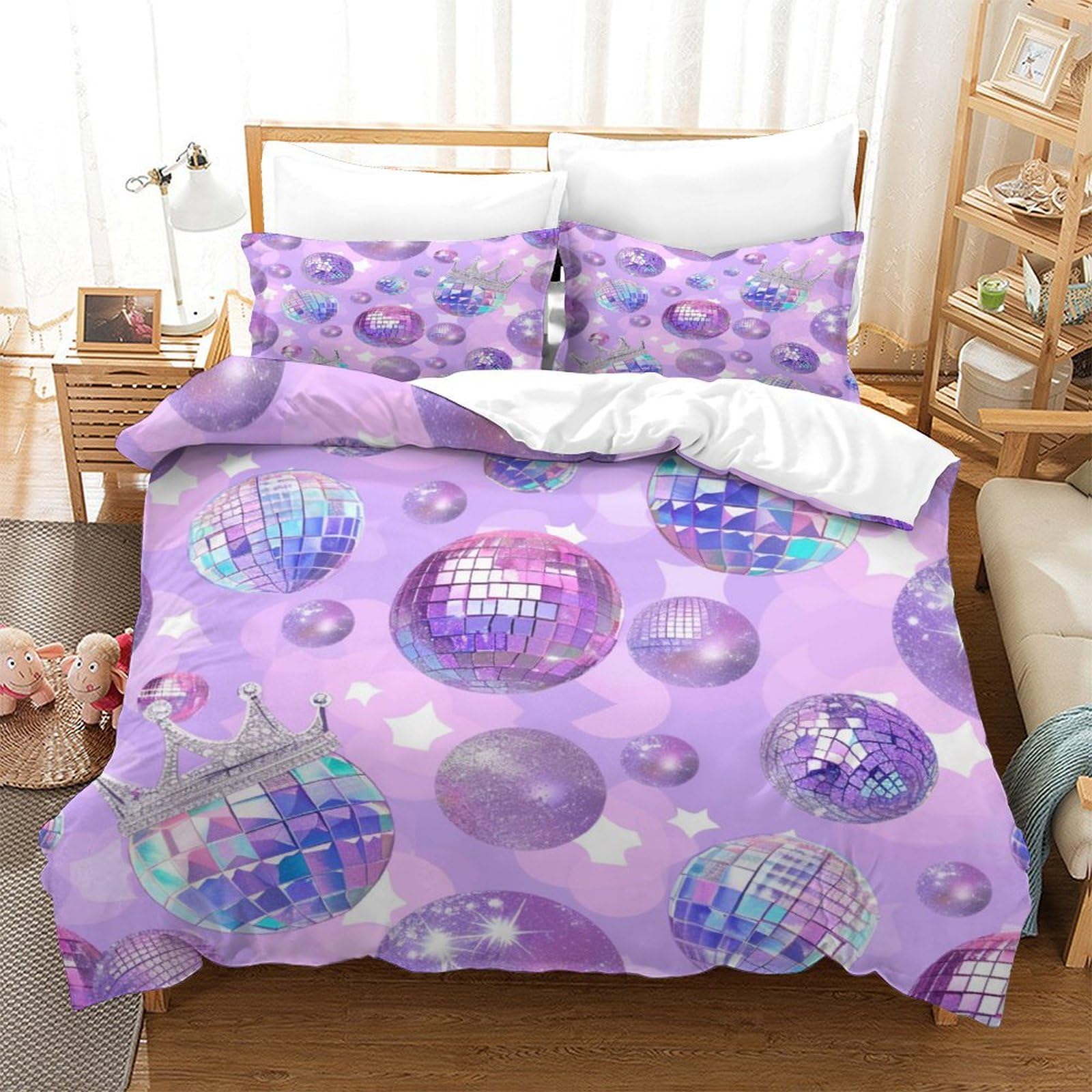 P1S9U7W5Y Dreamy planets 3D Printed Duvet Cover Set 3pcs Microfiber galaxy planets Bedding Set King（220x240cm）