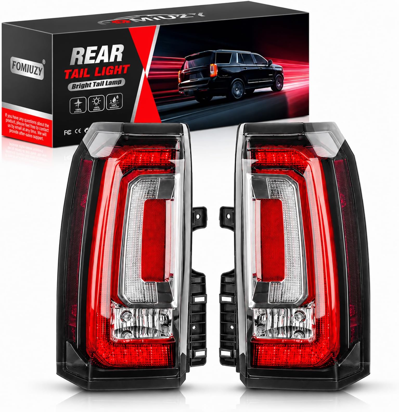Left Driver Right Passenger Side Tail Lights Assembly Fit For GMC Yukon Yukon XL Denali SLE SLT 2015 2016 2017 2018 2019 2020 Rear LED Taillight Brake Lamp Cover Replaces GM2800268 GM2801268