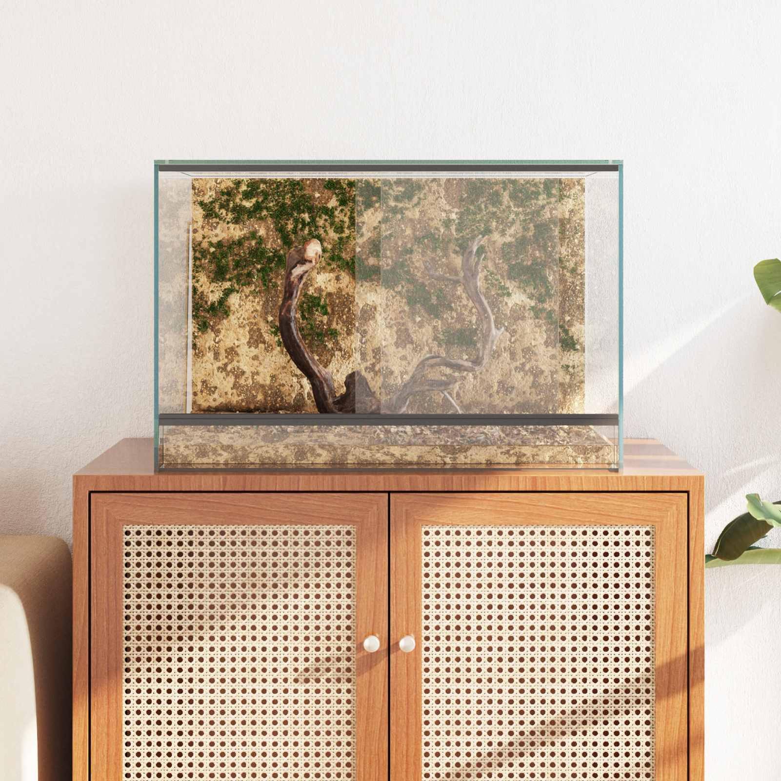 Glas Terrarium Reptilien Amphibien Weiß 60x40x40 cm Innen-Außen Model42020391