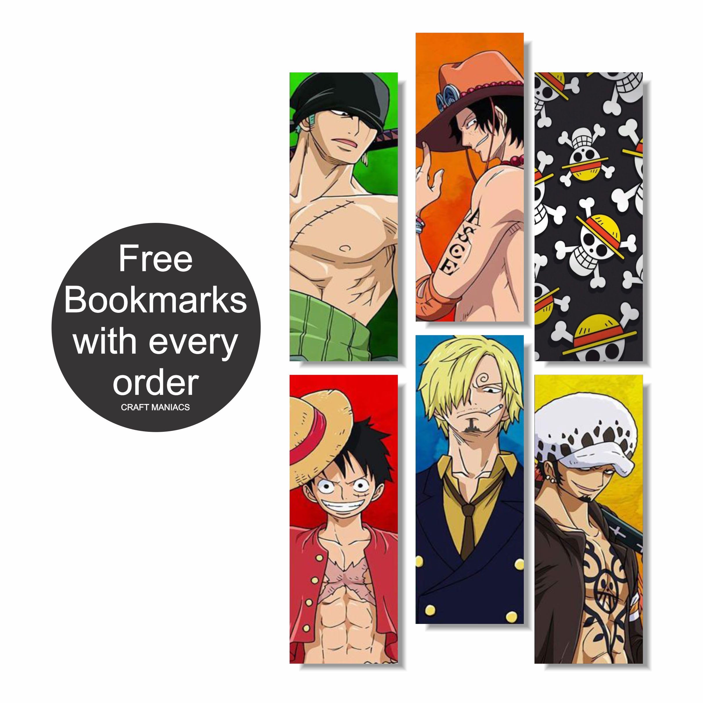 CRAFT MANIACS ONE PIECE ZORO ACE CARD A5 RULED 160 PAGES DIARY, 6