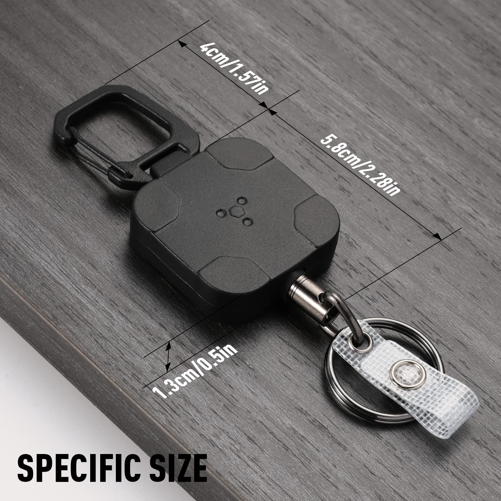 Titrys 2 Pack Metal Retractable Badge Reel Key Holder - 31ft Cord, 8oz Capacity (Black) - View #10