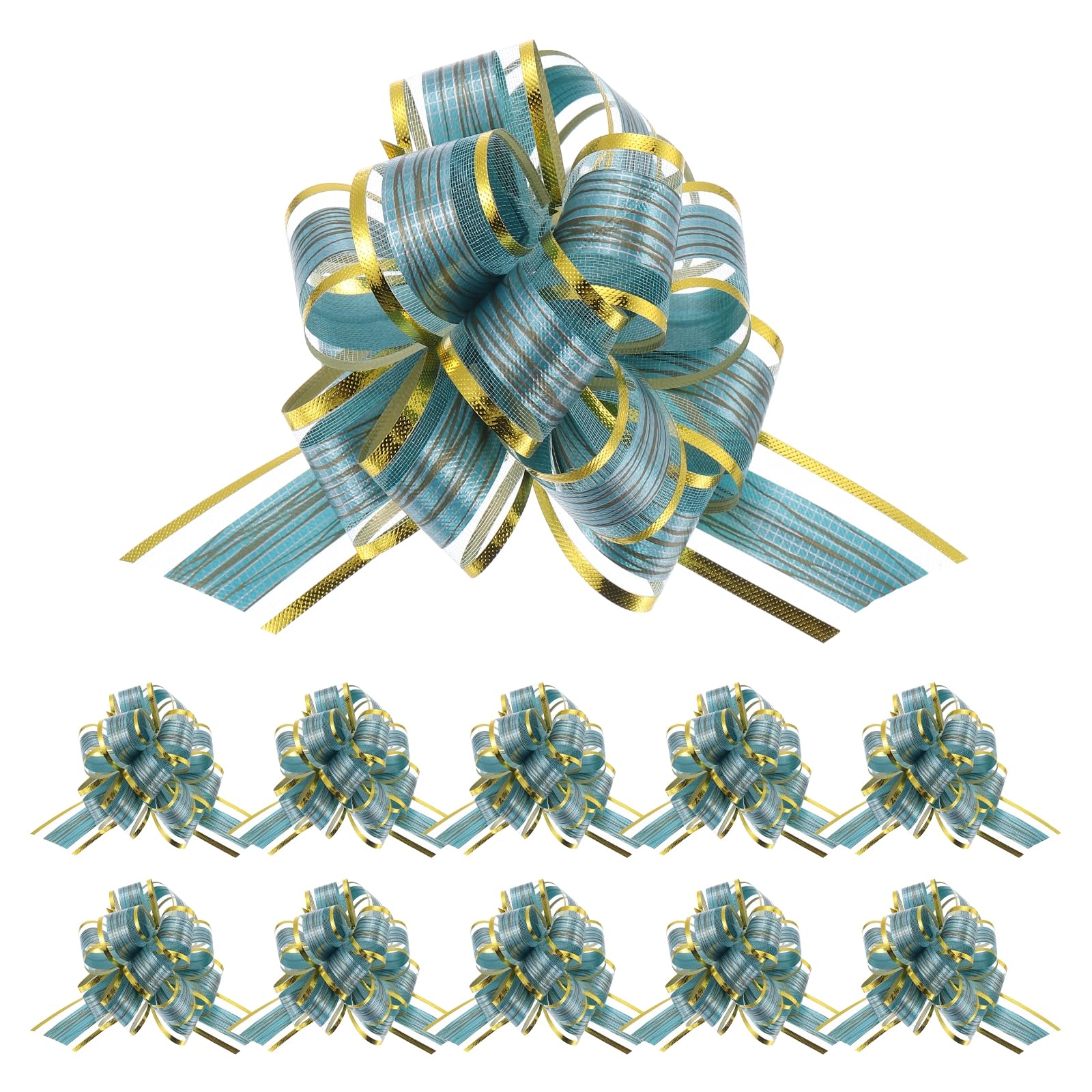 sourcing map 12pcs 4 Inch Large Pull Bows for Gift Wrapping, Dark Green Ribbon Bow for Christmas Party Wedding Valentine's Day Presents Gift Baskets Decoration