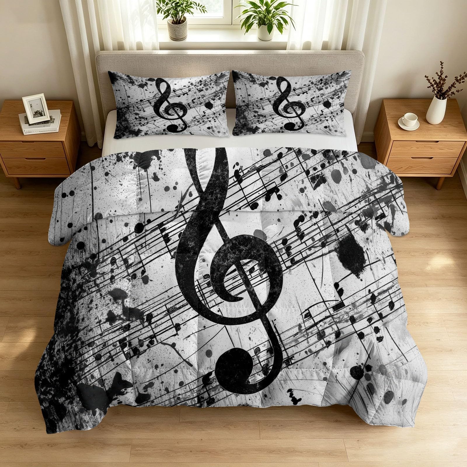 Couette sans housse 2 personnes 200x200 légère pour des nuits d'été fraîches et design musical
