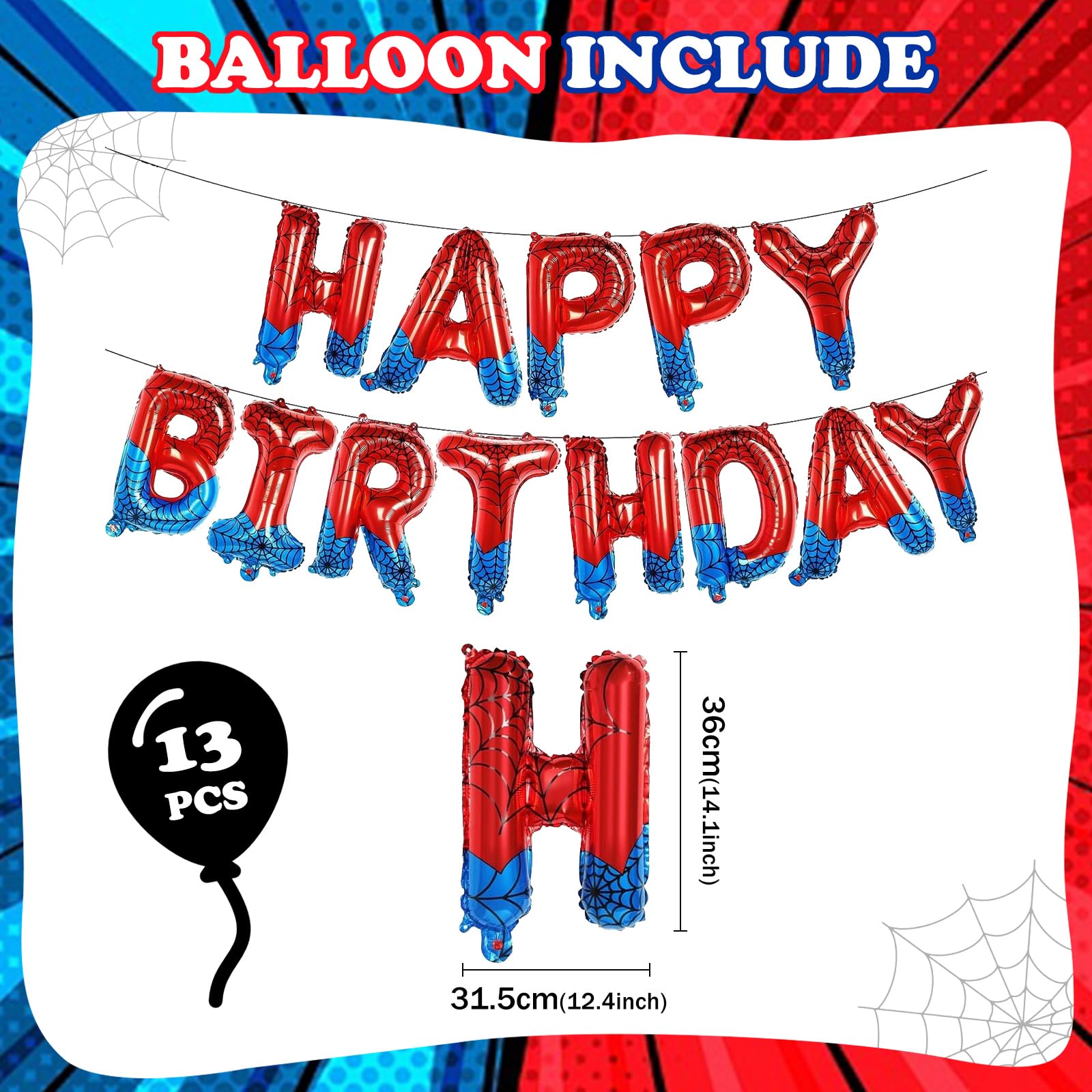 Cumpleanno Spiderman. Decorazioni Dell'uomo Ragno - Foto 11